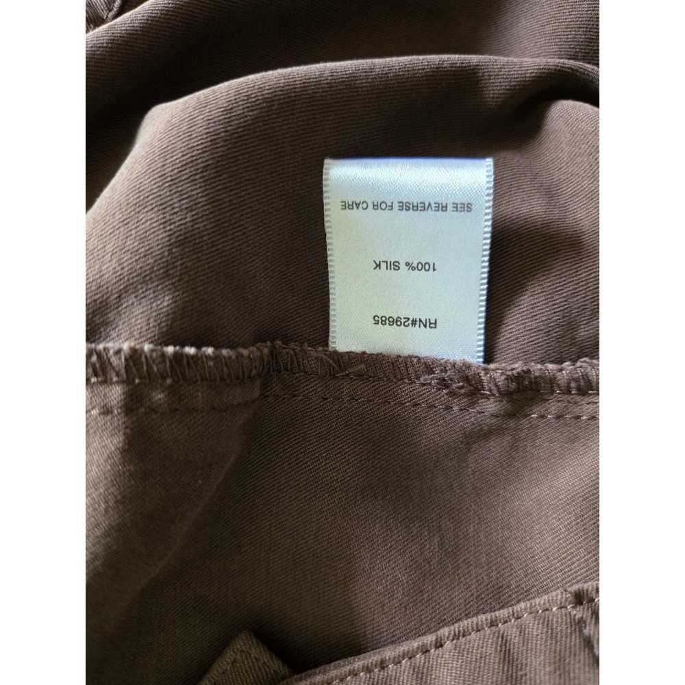 Pendleton Womens XL Petite Utility Fall Jacket Brown 100% Silk Drawstring - Picture 4 of 9